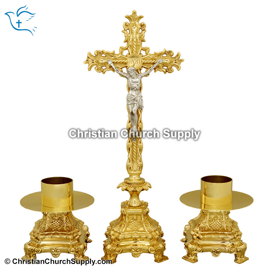 Altar Crucifix with Candle Holders, Manufacturers of Altar Crucifix with Candle  Holders, Buy Altar Crucifix with Candle Holders at   - as-1003