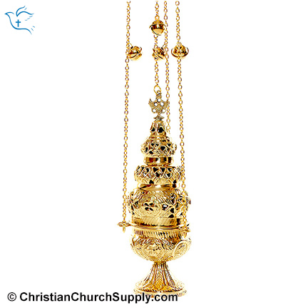 Beautiful Brass Censer with 4 Chains and 12 Bells