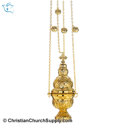 Brass 4-chains and 12 bells Censer