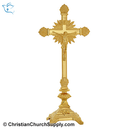 Brass Altar Crucifix