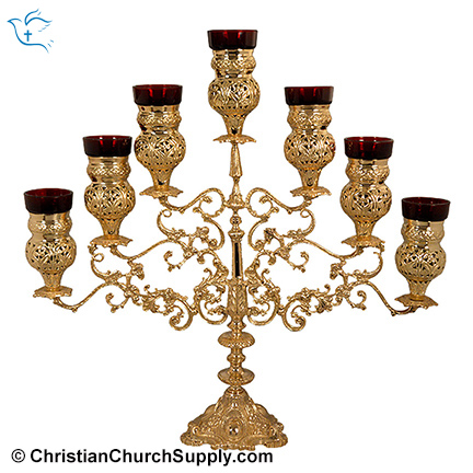 Brass Candelabra Holds 7 Candles