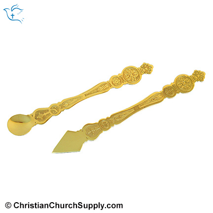 Brass Communion Spoon and Spear Set