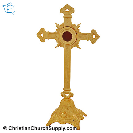 Brass Crossed Reliquary