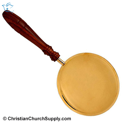 Brass Paten with Wood Handle