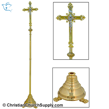 Brass Processional Crucifix