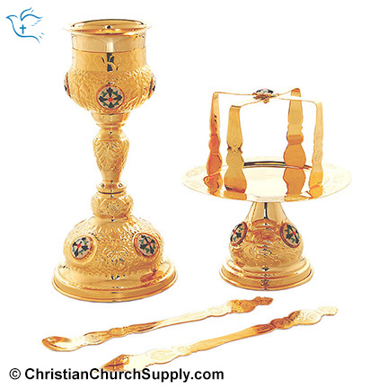 Chalice Set with Enameled