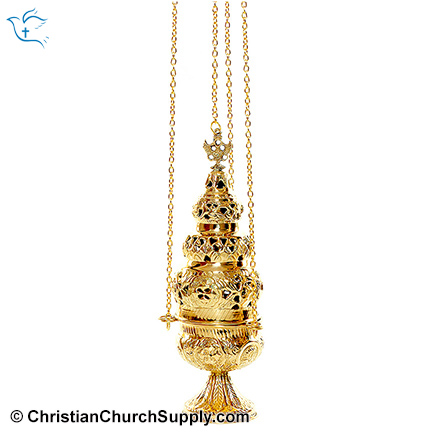 Church Brass Censer with 4 Chains