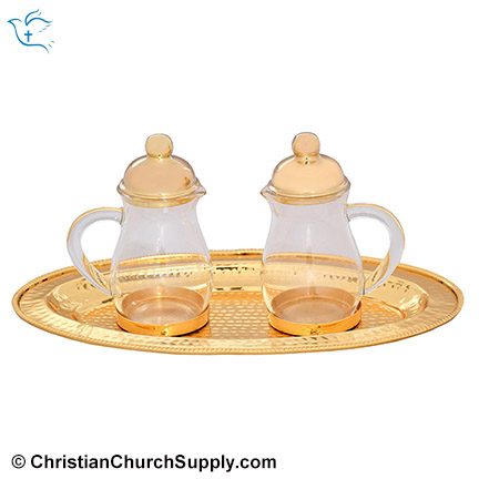 Clear Glass Holy Pitcher with Plate