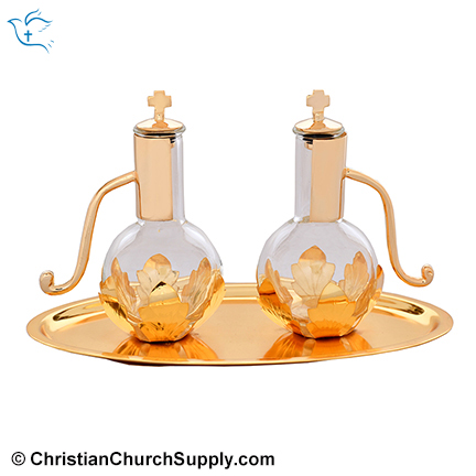 Glass Oil Pitcher with Plate -100ml