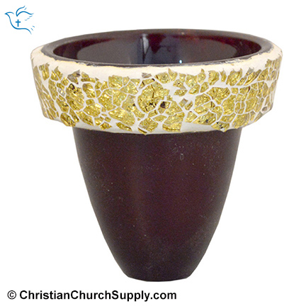 Glass With Mosaic Gold Color