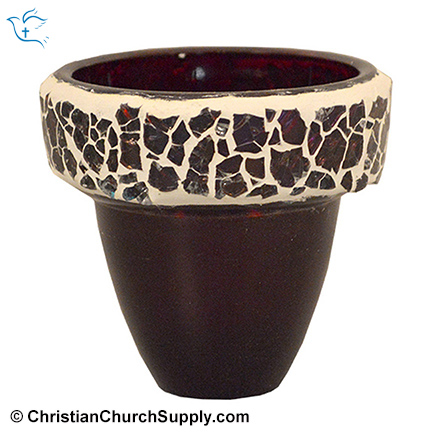 Glass With Mosaic Ruby Red