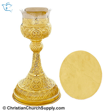 Gold Plated Chalice & Paten Set