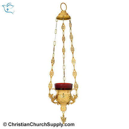 Gold Plated Hanging Vigil Lamp