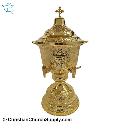 Hand Carved Holy Water Font 2 Tap 10 Lt