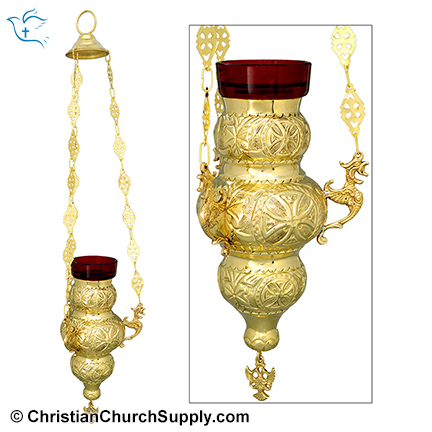 Hanging Sanctuary Lamp with Glass