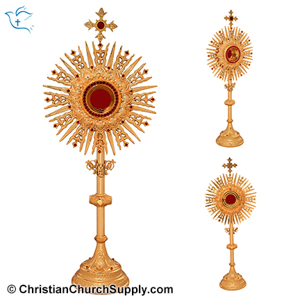 Italian Monstrance with Red Stone