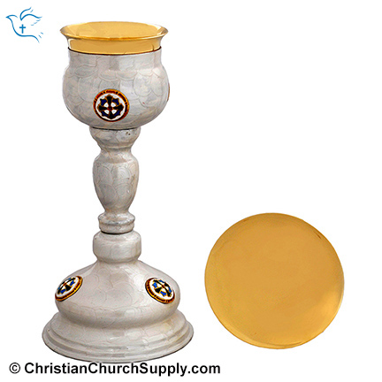 Ivory Enameled Chalice and Paten