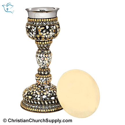 Ivory Enameled Chalice and Paten