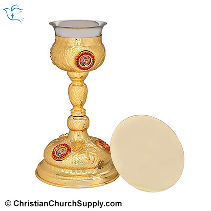 Ivory Enameled Chalice and Paten