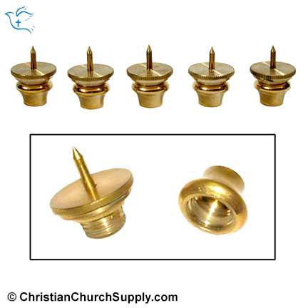 Large Brass Reusable Incense Pins Set of 5 Pcs.