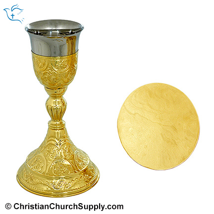 Ornate Chalice and Paten Set