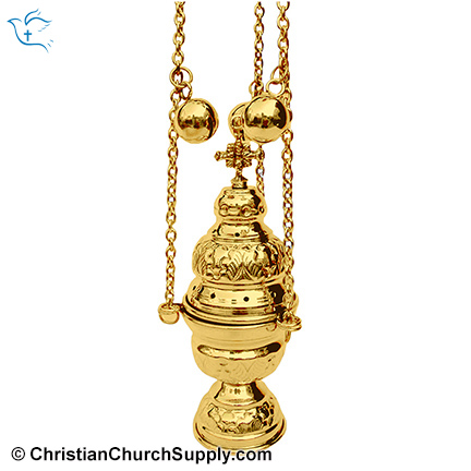 Orthodox incense burner with 4 chain and 12 bells