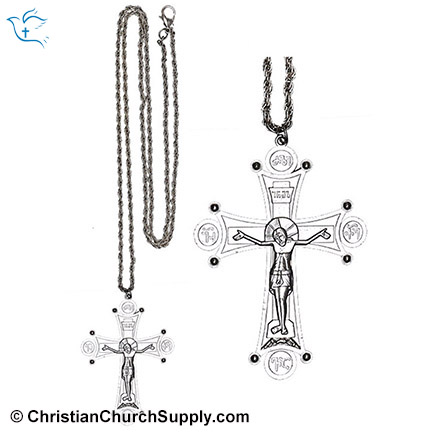 Silver Pectoral Cross & Chain