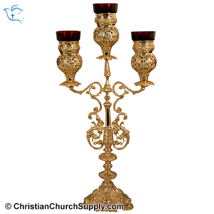 Solid Brass Candelabra 3 Light