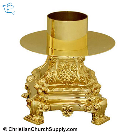 Solid Brass Squared Candlestick with Socket