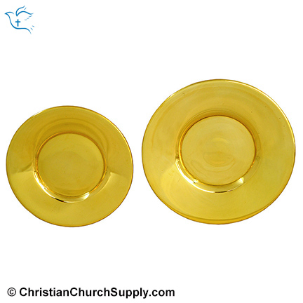 Solid Brass Well Paten with Curved Edge