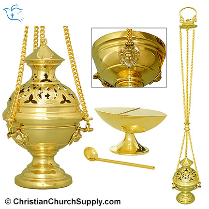 Thurible with Matching incense Boat and Spoon