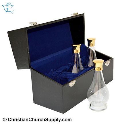 Triple Glass Holy Oil Stocks with Case