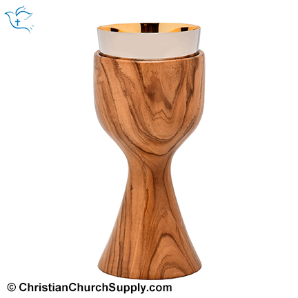 Wooden Chalice with Nickel Plated Cup